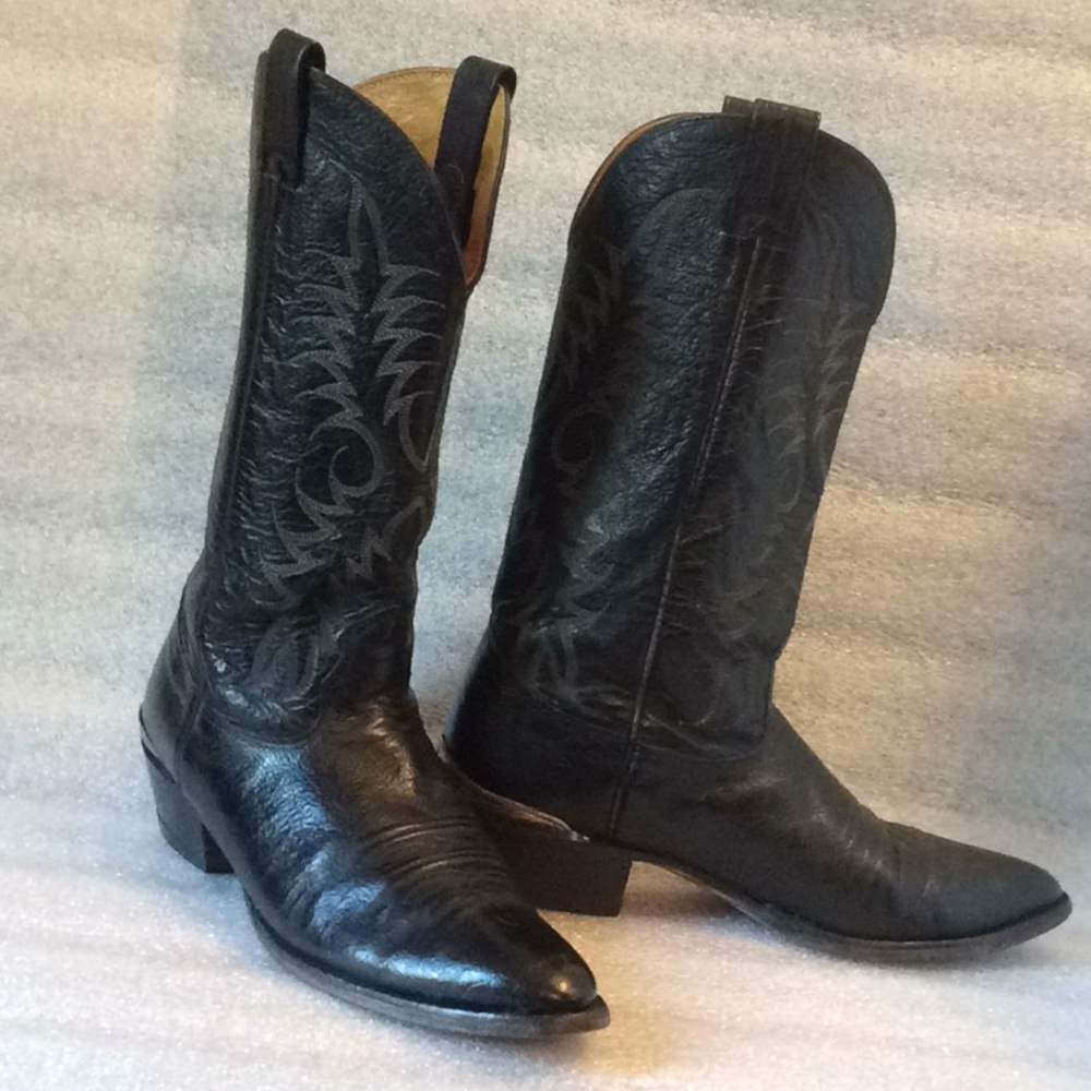 NARROW Nocona cowboy boots Western rodeo boots Black Boots Size 9.5 B